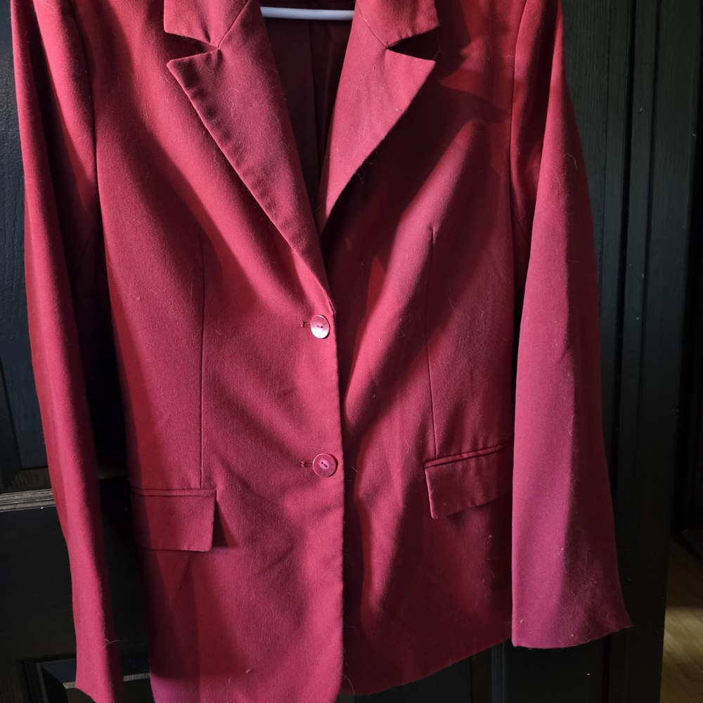 Suzy Shier Deep Red Blazer Suit